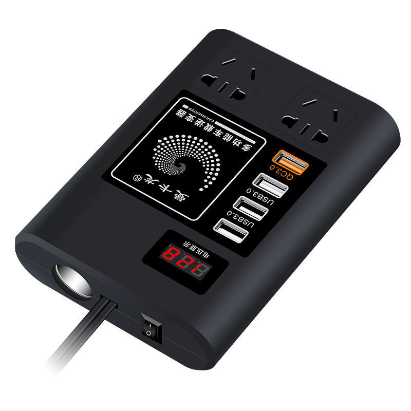 公牛(BULL)旗艦版車載電源插座 12V/24V通用轉220V，數顯閃充新體驗